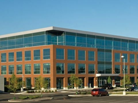 Large glass office building